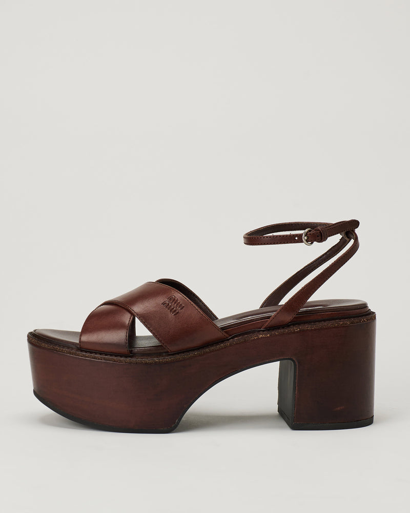 Miu Miu Leather platform sandals