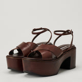 Miu Miu Leather platform sandals