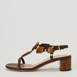 Gianvito Rossi 45 appliquéd studded leather thong sandals