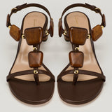 Gianvito Rossi 45 appliquéd studded leather thong sandals
