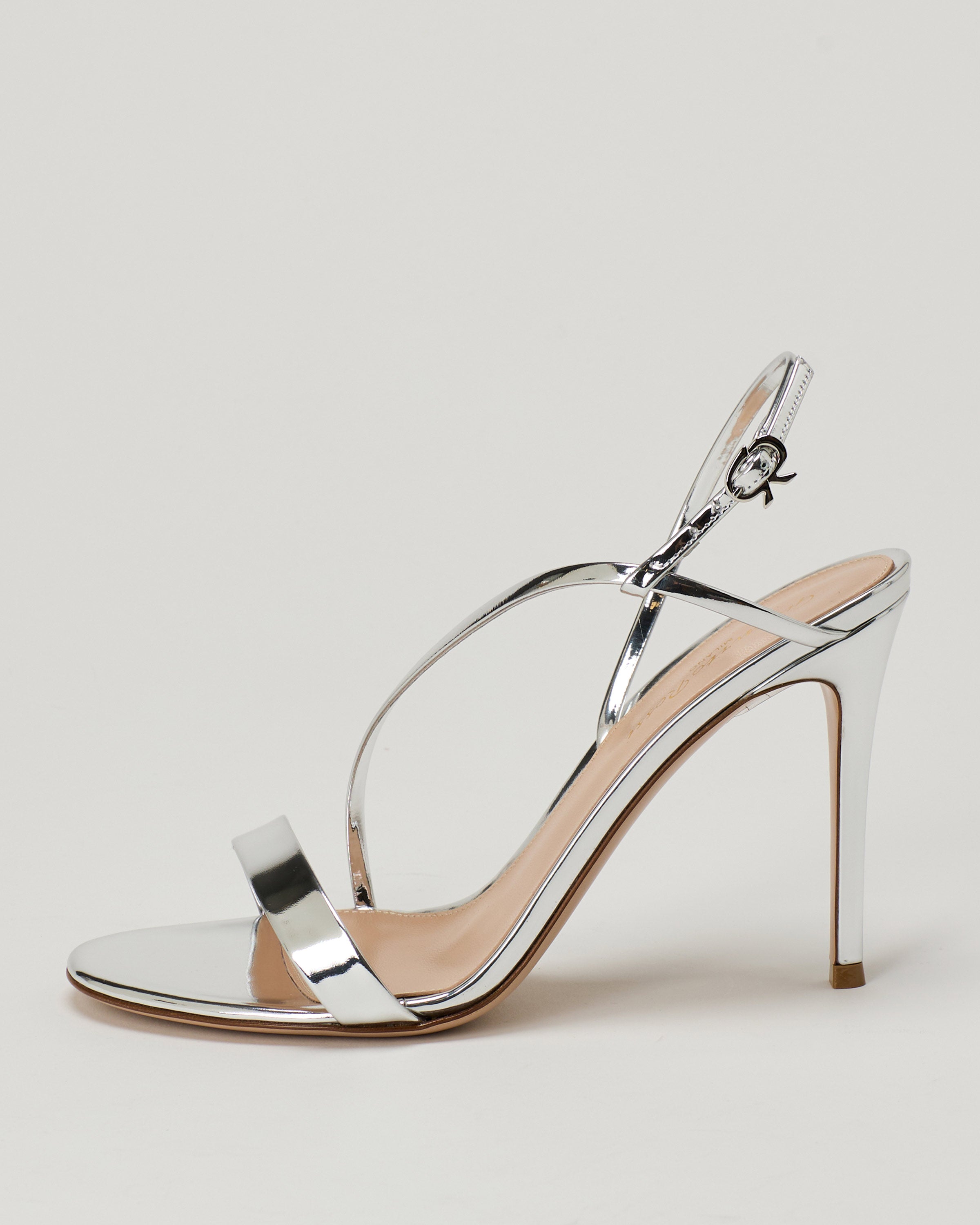 Gianvito Rossi Manhattan mirrored leather sandals – Luisa World