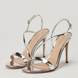 Gianvito Rossi Manhattan mirrored leather sandals