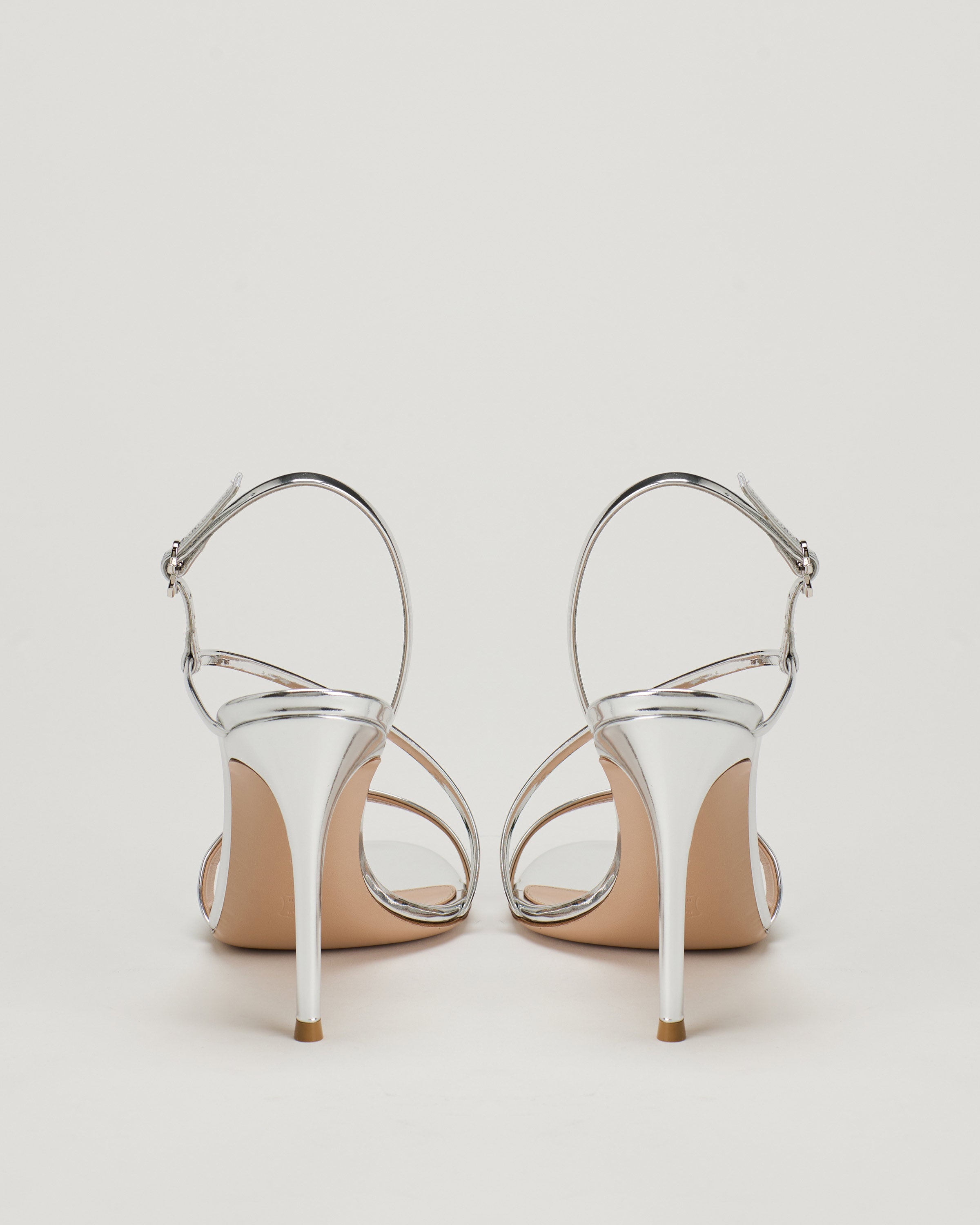 Gianvito Rossi Manhattan mirrored leather sandals – Luisa World