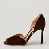 Gianvito Rossi Metallic leather-trimmed velvet pumps