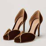 Gianvito Rossi Metallic leather-trimmed velvet pumps