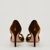 Gianvito Rossi Metallic leather-trimmed velvet pumps