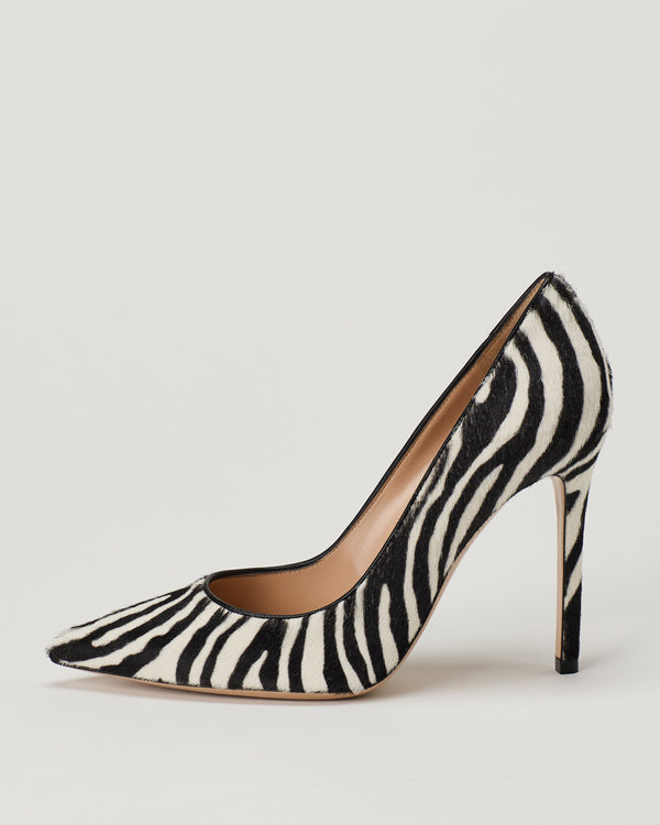 Gianvito Rossi Gianvito zebra-print calf hair pumps