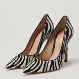 Gianvito Rossi Gianvito zebra-print calf hair pumps