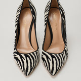 Gianvito Rossi Gianvito zebra-print calf hair pumps