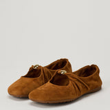Loewe Pebble soft suede ballerinas