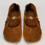 Loewe Pebble soft suede ballerinas