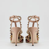 Valentino Garavani Rockstud patchwork suede and leather pumps