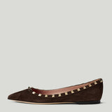 Valentino Garavani Rockstud suede ballet flats