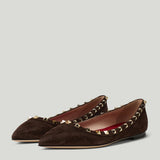 Valentino Garavani Rockstud suede ballet flats