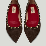 Valentino Garavani Rockstud suede ballet flats