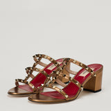 Valentino Garavani Bowow metallic leather platform sandals