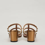 Valentino Garavani Bowow metallic leather platform sandals
