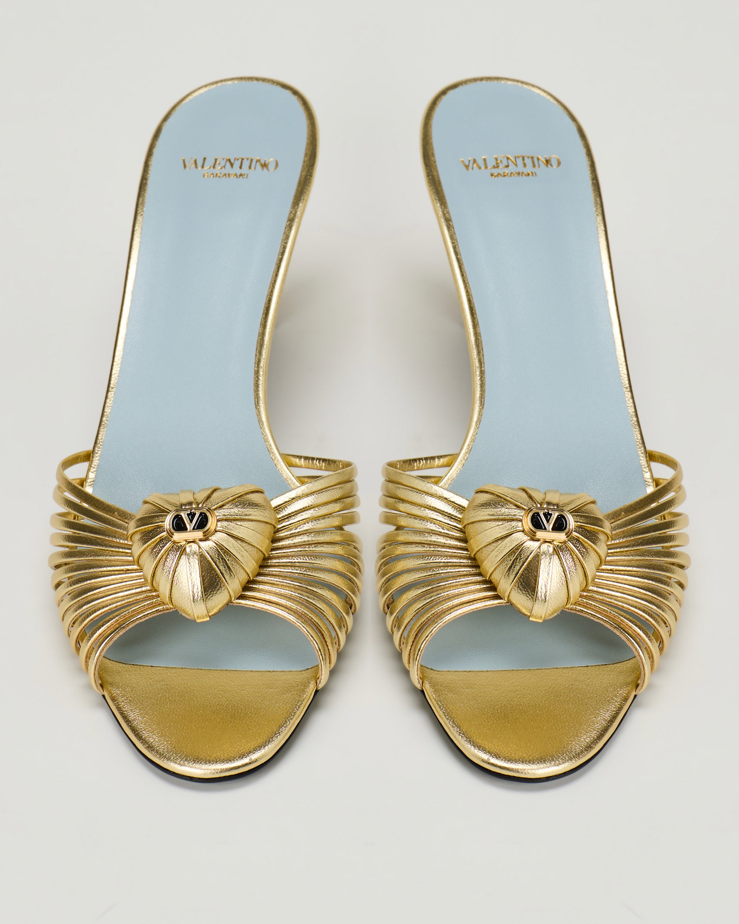 Valentino Garavani Royal 75 metallic leather mules – Luisa World