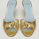 Valentino Garavani Royal 75 metallic leather mules