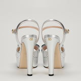Valentino Garavani Bowow metallic leather platform sandals