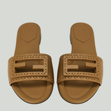Fendi Baguette leather slides