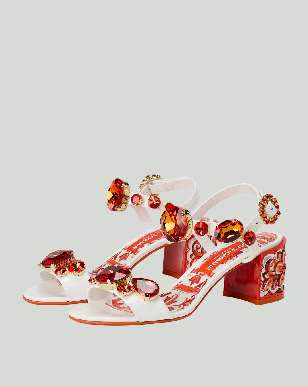 DOLCE & GABBANA Dolce & Gabbana Stone-embroidered leather sandals