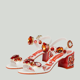 Dolce & Gabbana Stone-embroidered leather sandals