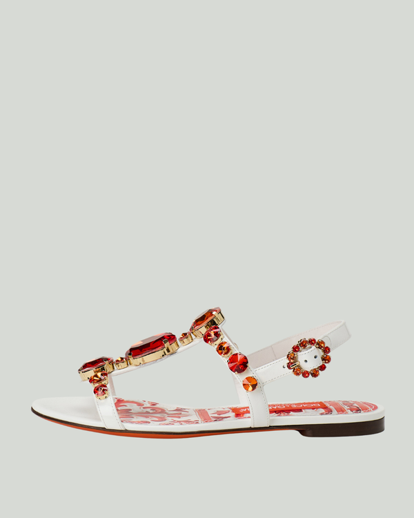 Dolce & Gabbana Stone-embroidered leather sandals