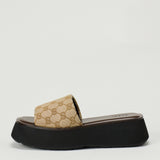 Gucci GG Supreme jacquard canvas platform slides
