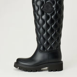 Moncler Kickstream quilt knee-high rubber boots