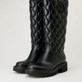 Moncler Kickstream quilt knee-high rubber boots