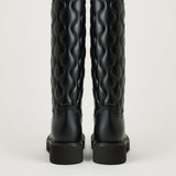 Moncler Kickstream quilt knee-high rubber boots