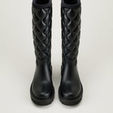 Moncler Kickstream quilt knee-high rubber boots