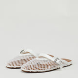 Alaïa Fishnet leather-trimmed flats