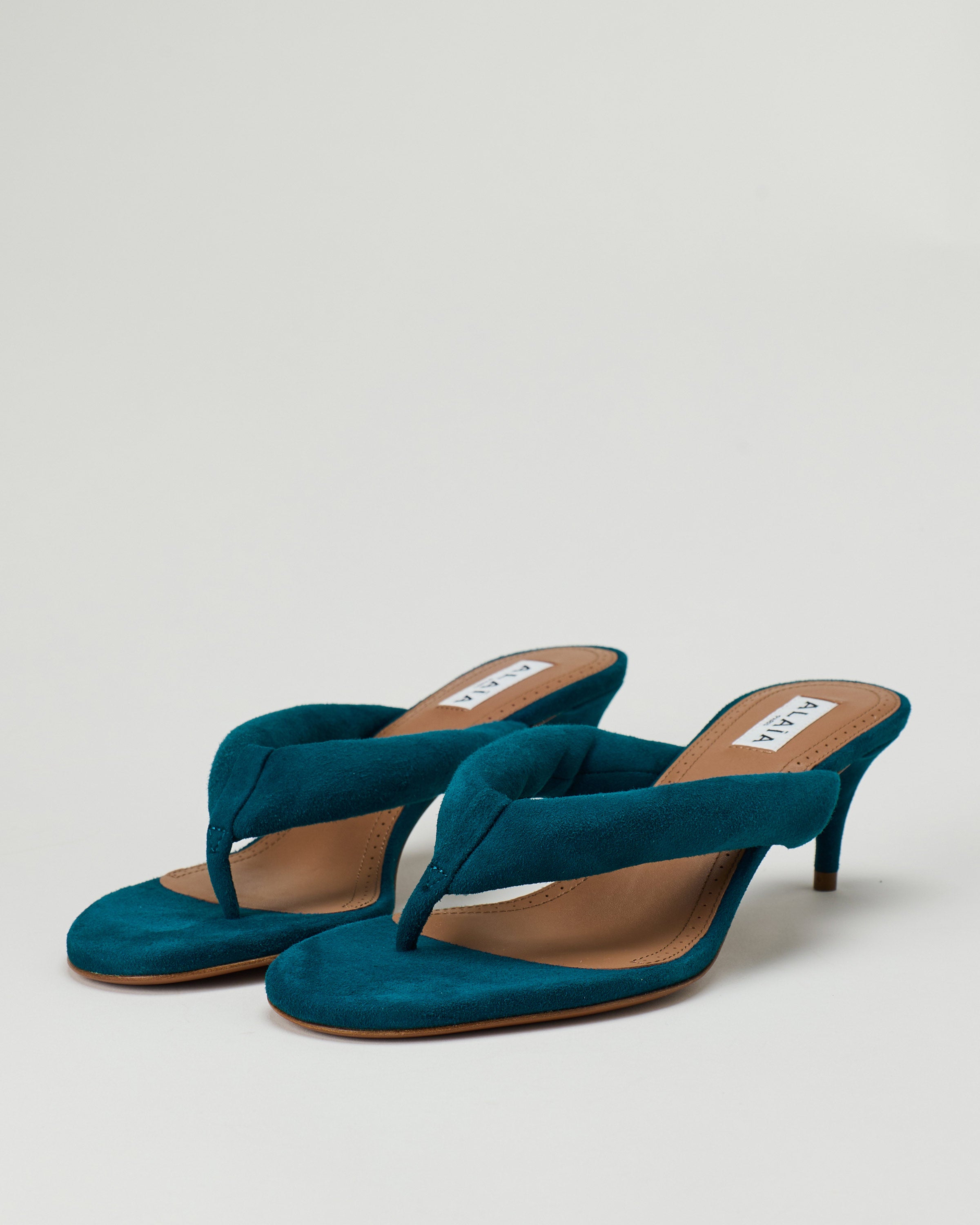 Alaïa Suede heel thong mules – Luisa World