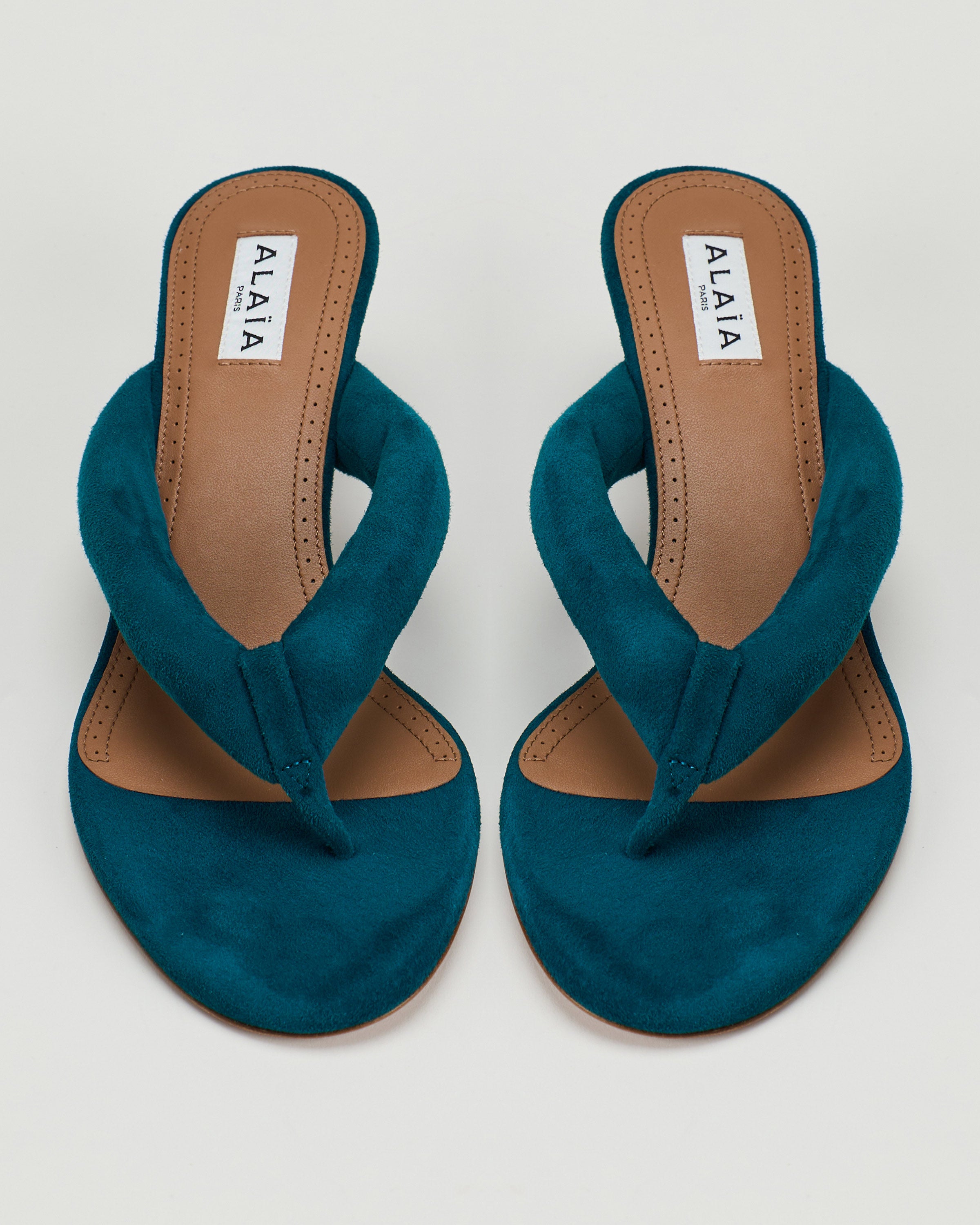 Alaïa Suede heel thong mules – Luisa World