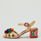 Dolce & Gabbana Raffia sandals with embroidery