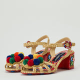 Dolce & Gabbana Raffia sandals with embroidery