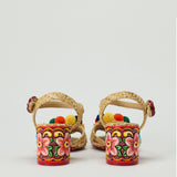 Dolce & Gabbana Raffia sandals with embroidery