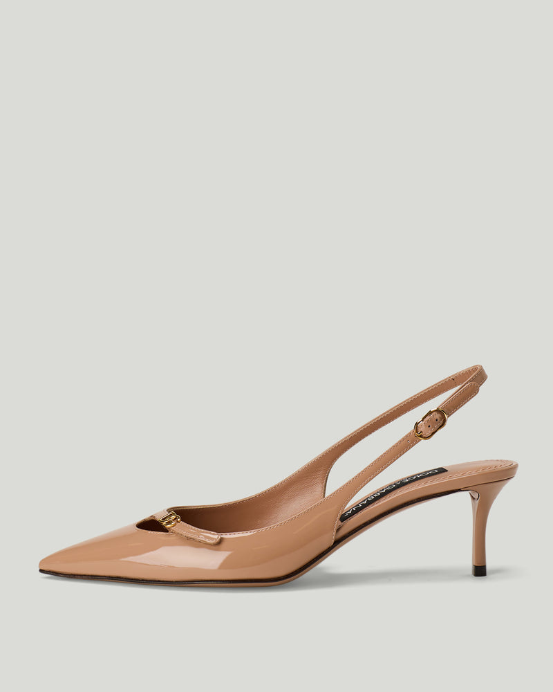 Dolce & Gabbana DG patent-leather slingback pumps