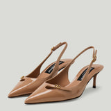 Dolce & Gabbana DG patent-leather slingback pumps
