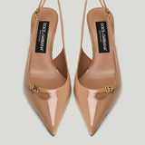 Dolce & Gabbana DG patent-leather slingback pumps