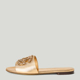 Dolce & Gabbana Crystal DG leather sandals