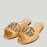 Dolce & Gabbana Crystal DG leather sandals