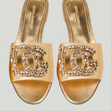 Dolce & Gabbana Crystal DG leather sandals