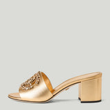 Dolce & Gabbana Crystal metallic mules