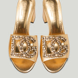 Dolce & Gabbana Crystal metallic mules