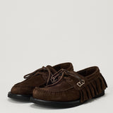 JW Anderson Ruffled suede boat shoes