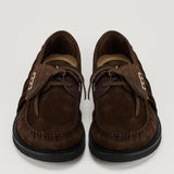 JW Anderson Ruffled suede boat shoes