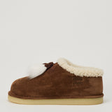 Miu Miu Suede shearling-lined loafers